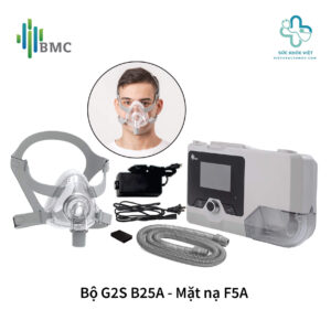 Bộ máy trợ thở BMC G2S B25A kèm mặt nạ F5A và dây thở đầy đủ