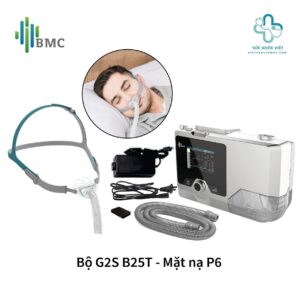 Bộ máy trợ thở BMC G2S B25T kèm mặt nạ P6 và đầy đủ phụ kiện sử dụng