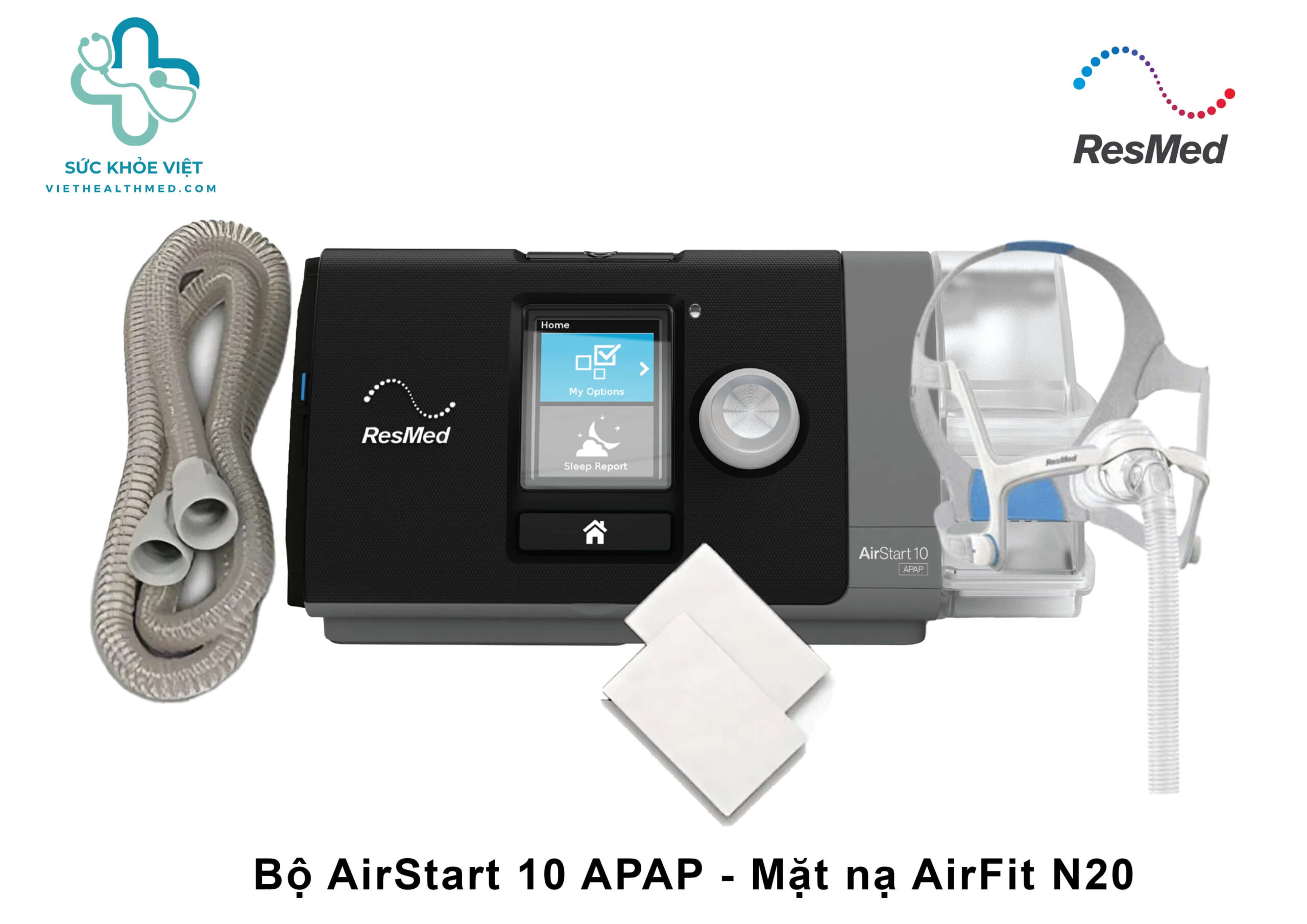 Bộ máy trợ thở ResMed AirStart 10 APAP kết hợp AirFit N20