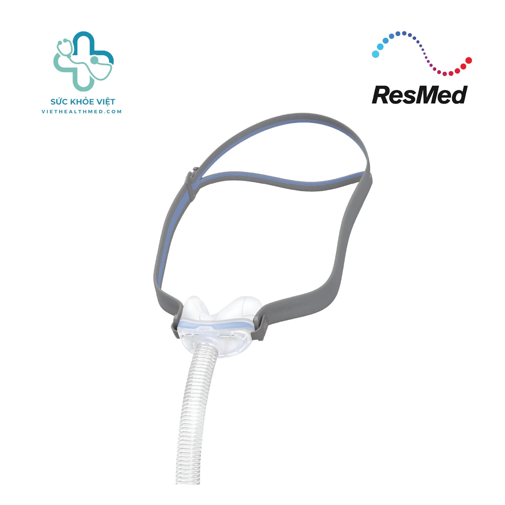 Mặt nạ ResMed AirFit N30 thiết kế gọn nhẹ, tương thích với máy trợ thở ResMed AirStart 10 APAP giúp người dùng ngủ thoải mái hơn khi điều trị ngưng thở khi ngủ.