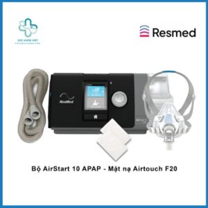 Bộ máy trợ thở AirStart 10 APAP kết hợp mặt nạ AirTouch F20 mang lại liệu pháp CPAP ổn định.