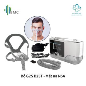 Combo máy trợ thở BMC G2S B25T kèm phụ kiện và mặt nạ hỗ trợ điều trị hô hấp tại nhà