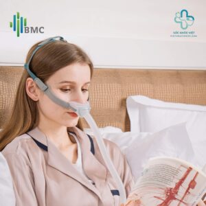 Mặt nạ BMC N6 sử dụng cùng máy trợ thở BMC G2S B25T giúp giảm rò khí và tăng độ thoải mái khi ngủ