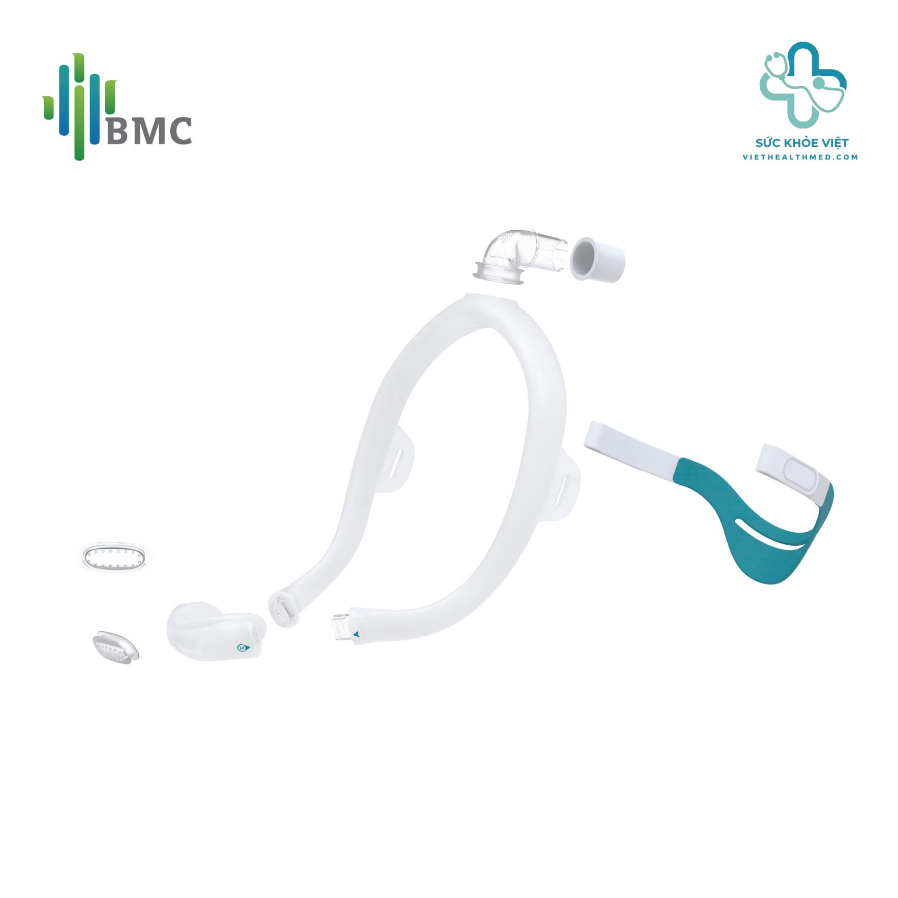 Người dùng đeo Mặt Nạ Thở BMC N6S khi ngủ hỗ trợ giảm ngáy và ngưng thở khi ngủ
