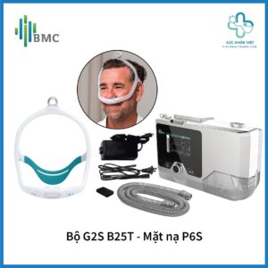 Combo máy trợ thở BMC G2S B25T đầy đủ phụ kiện và mặt nạ hỗ trợ điều trị tại nhà