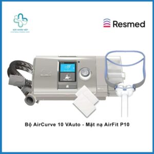 Máy Trợ Thở ResMed AirCurve 10 VAuto kết hợp mặt nạ AirFit P10 hỗ trợ điều trị ngưng thở khi ngủ do tắc nghẽn (OSA) với các chế độ VAuto, S và CPAP theo chỉ định của bác sĩ.