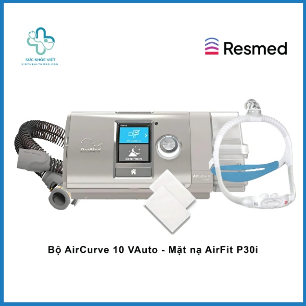 Giải pháp điều trị ngưng thở khi ngủ tối ưu khi kết hợp máy trợ thở ResMed AirCurve 10 VAuto và mặt nạ AirFit P30i.