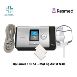 Bộ Máy Trợ Thở ResMed Lumis 150 VPAP ST kết hợp mặt nạ AirFit N30 giúp tối ưu trải nghiệm điều trị hô hấp không xâm nhập.